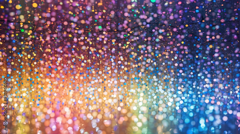 Poster abstract glitter background with rainbow colored sparkling particles