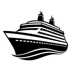 Obraz premium Modern Cruising Ship silhouette vector illustration. 