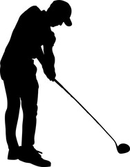 golf player silhouette vector