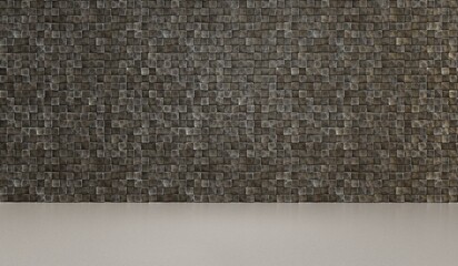 Industrial room interior, cement wall and floor background, steel wall, 3d illustration.