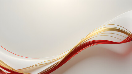 abstract red golden shining  3d cures on light background having space for text, banner, poster, backdrop design, Abstract minimalist background design, 3d render