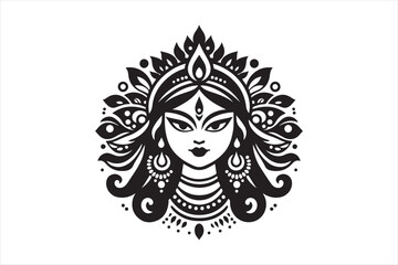 Goddess  Durga  vector art illustration