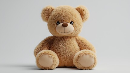 Obraz premium Cute Plush Teddy Bear Toy Isolated on a White Background