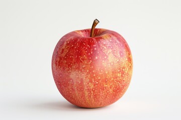 A Single Red Apple on White Background