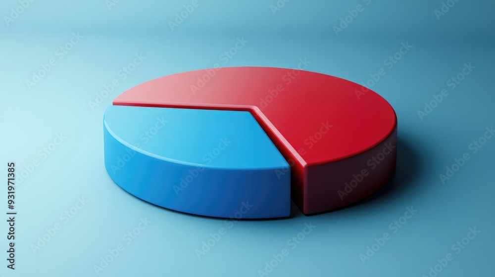 Poster 3d rendered pie chart with empty space for text showcasing a circular diagram design