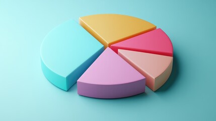 Fototapeta premium 3D rendered pie chart with empty space for text showcasing a circular diagram design