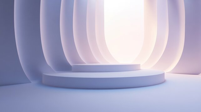 3D rendering of an abstract background suitable for product display in an exhibition setting