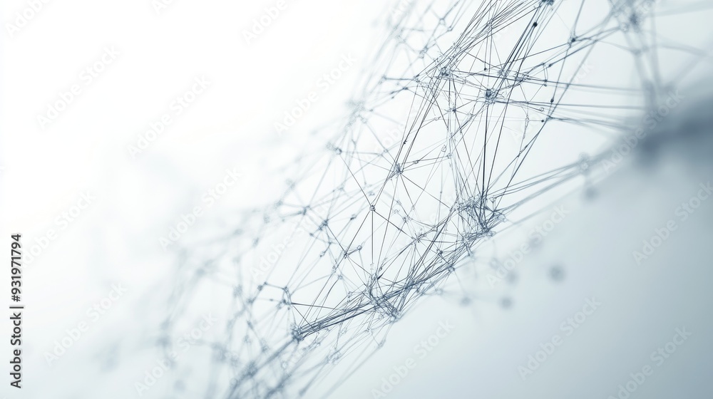 Poster 3d rendering of technological structure lines on a white background showcasing digital art
