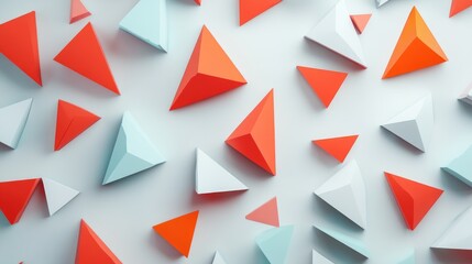 Fototapeta premium 3D rendering of triangles on a white background