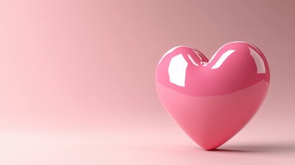 3D stylized illustration of a pink heart for Valentine s Day