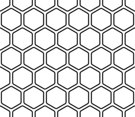 Geometric pattern. Bold rounded hexagons mosaic pattern. Large hexagon shapes. Seamless tileable vector illustration.