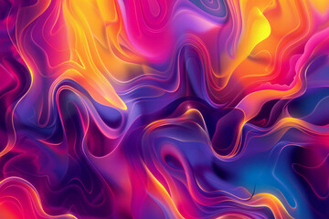Vibrant Abstract Gradient with Flowing Lines - Dynamic and Energetic Swirls of Color in Futuristic Digital Art