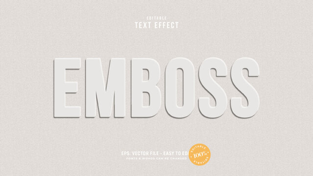 Embossed paper editable text effect