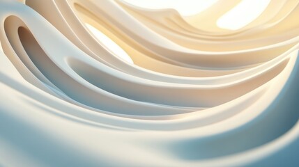 Obraz premium Abstract curved lines on a light backdrop 3D rendering