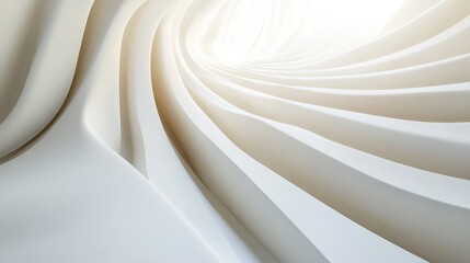 Abstract curved lines on a light backdrop 3D rendering