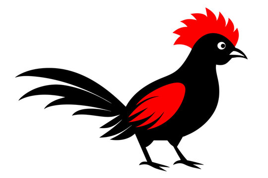 recommend clip art:  Red crested turaco silhouette black color vector art illustration 