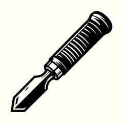 Naklejka premium Chisel Tool Silhouette Vector Template