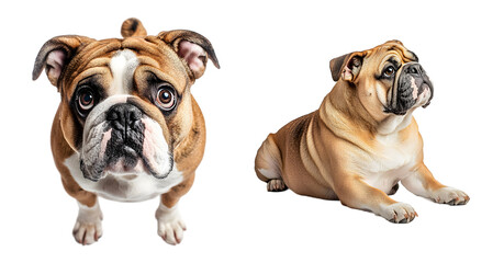 Obraz premium Adorable Bulldog Isolated on Transparent Background