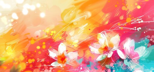 Abstract Colorful Floral Art