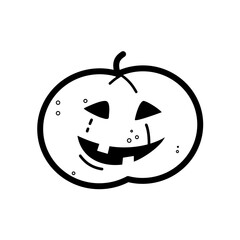 Cute pumpkin halloween lantern- vector icon