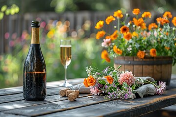 A bottle of champagne