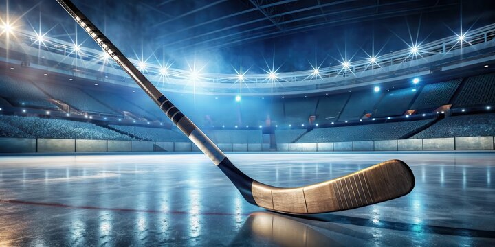 Hockey stick used in a game, hockey, stick, ice, sport, equipment, game, competition, athlete, professional, NHL, team, player, gloves