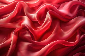 Obraz premium A red fabric with a wave pattern