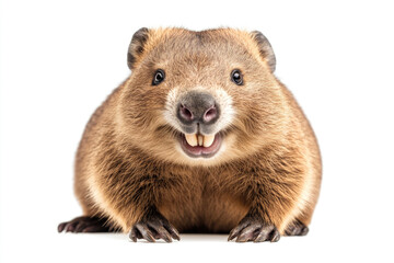 Fototapeta premium A happy wombat with a joyful expression.