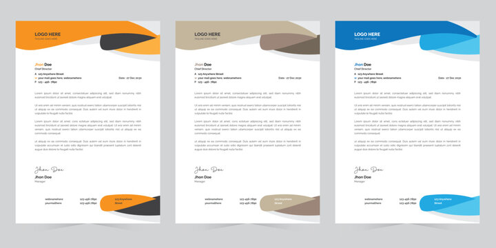 Letterhead Design Template, Modern Clean creative letterhead template, print template