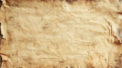 Old, wrinkled, and stained paper texture with a rustic brown color.