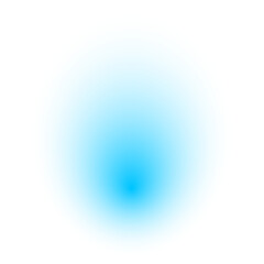 Blue glowing light on transparent background.