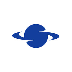 simple Space abstract eclipse S Letter logo