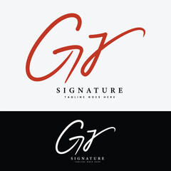 G, J, GJ Initial letter logo. Alphabet GJ Handwritten Signature logo