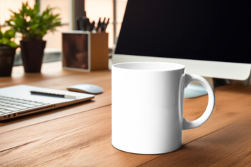 PNG ceramic mug mockup, transparent design