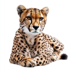 Closeup of a Cheetah Lying Down with its Paws in Front