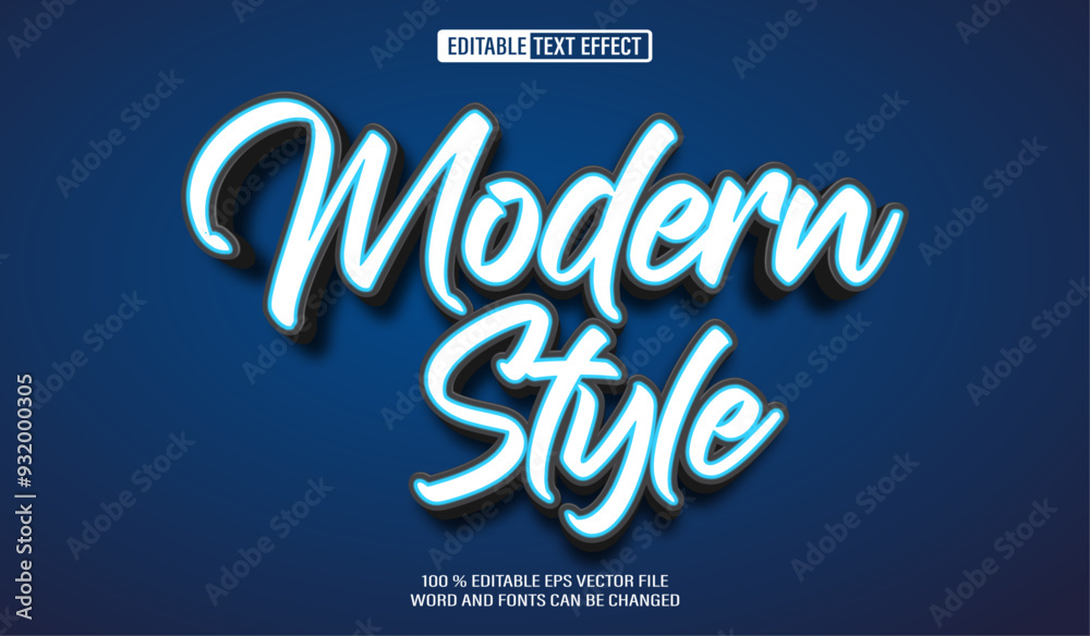 Poster editable 3d text style effect - modern style typography text effect template