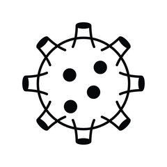 virus glyph icon with white background vector stock illustration