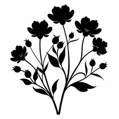 Buttercups Black silhouette