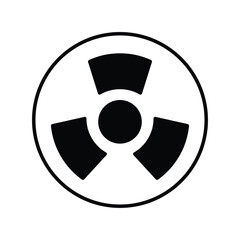 nuclear glyph icon with white background vector stock illustration