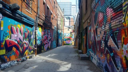Fototapeta premium Graffiti Alleyway in the City