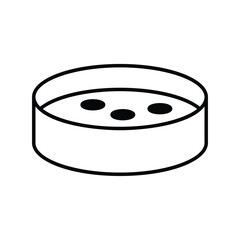 petri dish glyph icon with white background vector stock illustration
