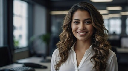 Obraz premium best job candidate hispanic adult smiling business professional success leadership confidence diversity portrait multiracial group office teamwork manager professional occupation employee corporate
