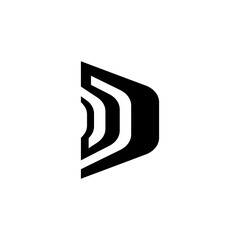 monogram D, unique brand logo, Vector design of initial with modern, simple, clean style.
