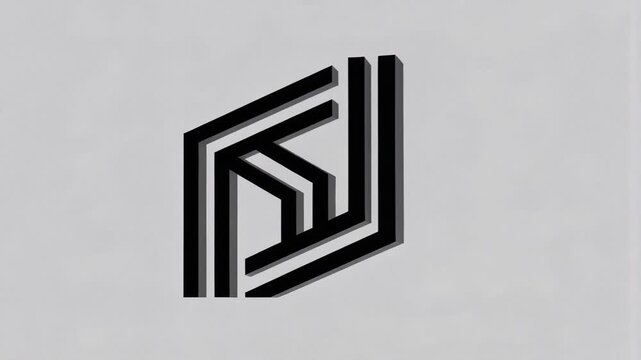 Vintage Black and White Icon with hypnotic motion