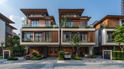 Fototapeta premium Modern architecture and landscape harmony.