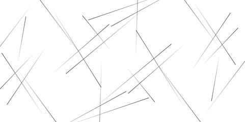 Random chaotic lines abstract geometric pattern. Random geometric line seamless pattern. Black outline monochrome texture. Vector illustration.