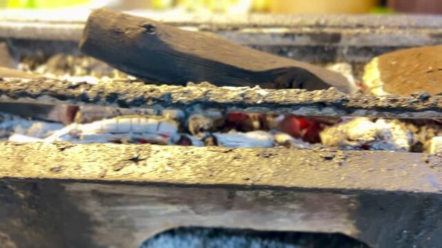 Place for burning satay using hot charcoal