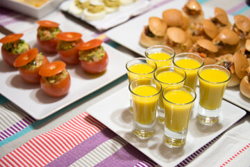 Different delicious vegetarian snacks buffet