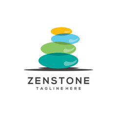 Zen stones logo template vector illustration. Balance rocks logotype concept.