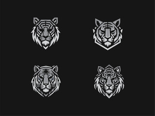 Obraz premium Silver Stealth Tiger Logo Collection